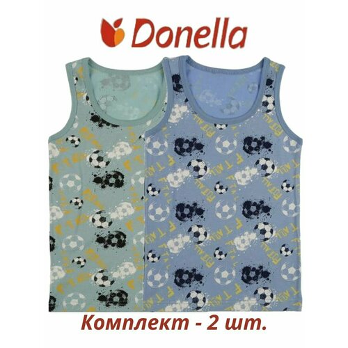 фото Майка donella, 2 шт., размер 2-3 года, серый, зеленый