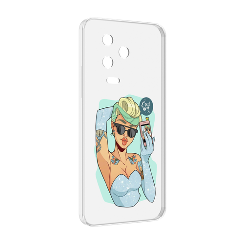 Чехол MyPads девушка с короткой стрижкой женский для Infinix Note 12 Pro 4G X676B задняя-панель-накладка-бампер