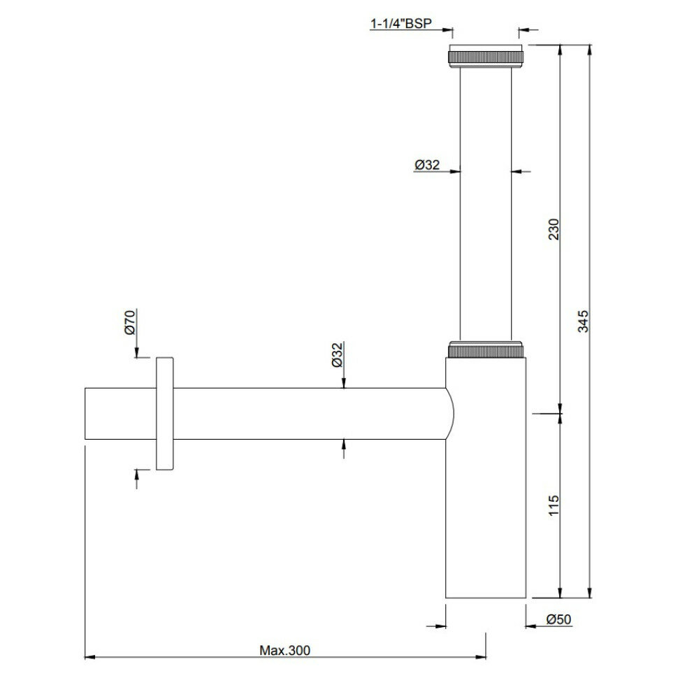 Сифон для раковины Jaquar Premium хром ALD-CHR-769L300X190 - фотография № 2