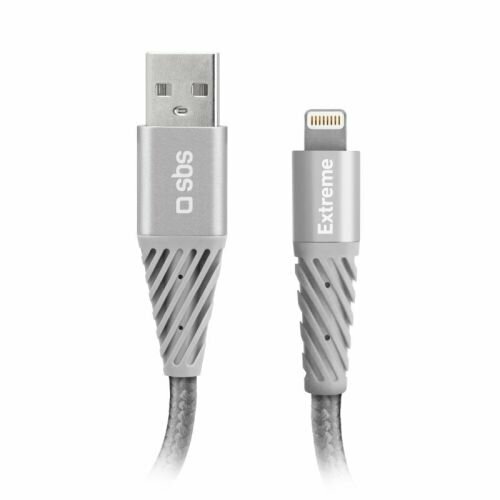 Sbs-mobile SBS Mobile Кабель Lightning USB, сверхпрочный, арамидное волокно, 1,5 м, серый