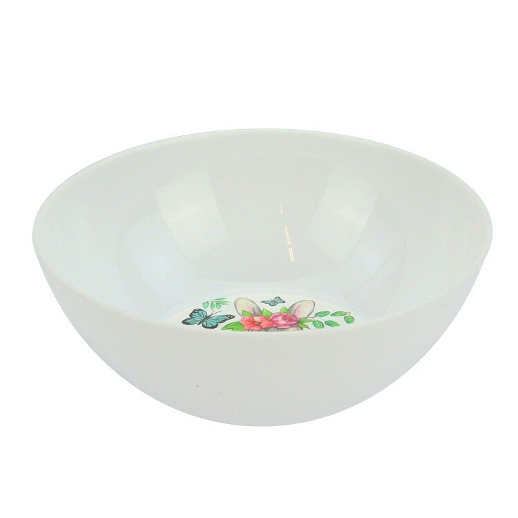 Миска ND Play пластиковая с декором "Кроль-Вилль" Цветочная Зая, D 130 мм, белый (305630)