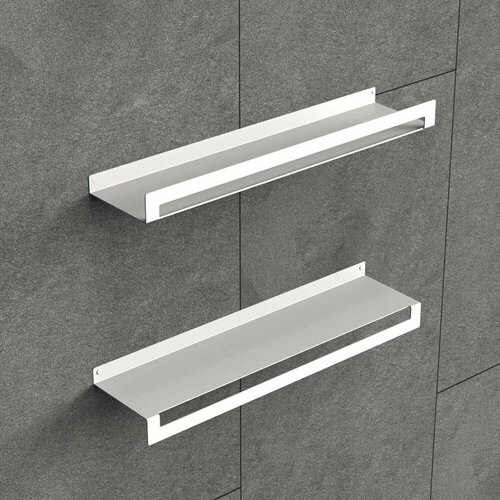 Набор полок для ванной Граф Держалкин с полотенцедержателем 2 предмета металл белый (H1-duo-б)