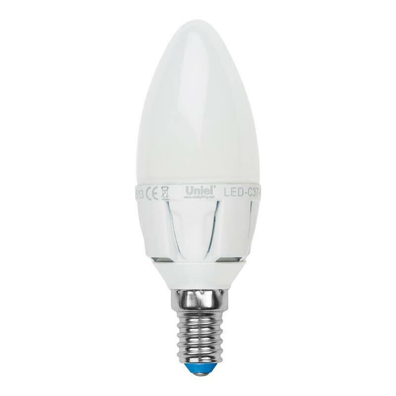 Светодиодная лампа свеча Белый дневной 6.0W 07889 LED-C37-6W/NW/E14/FR ALP01WH Palazzo