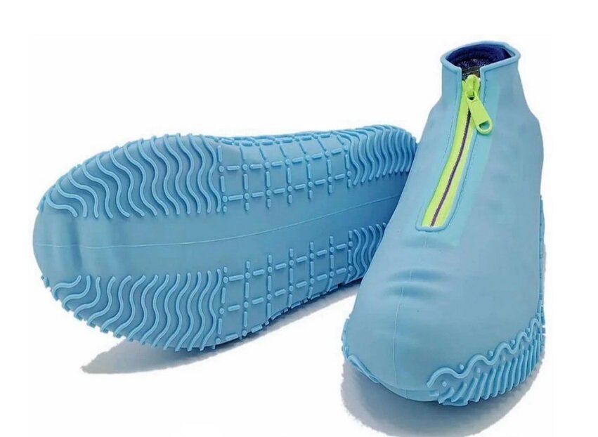 Чехол для обуви силиконовый Размер XL 43-46 на молнии чехлы для ботинок от дождя, водонепроницаемые сапоги от дождя - фотография № 2