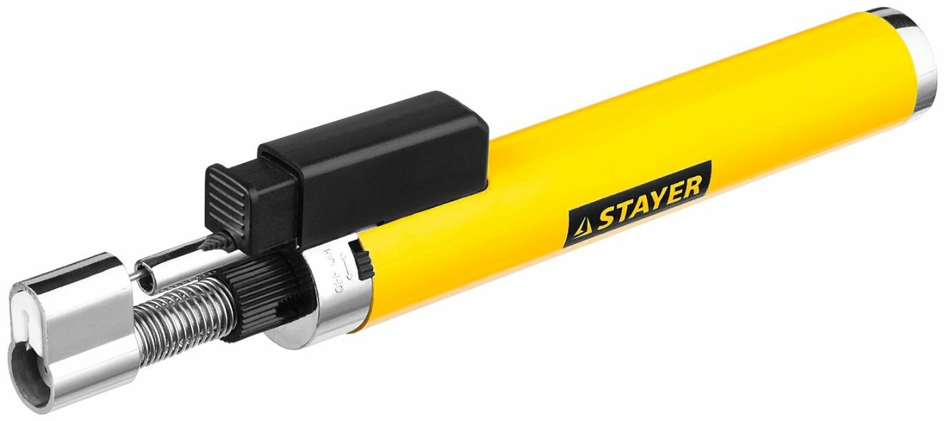 STAYER Газовая горелка-карандаш "MaxTerm", STAYER "MASTER" 55560, с пьезоподжигом, регулировка пламени, 1100С, ( 55560 )