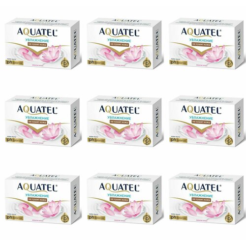 Aquatel Крем-мыло туалетное, Лепестки лотоса, 90 г, 9 шт
