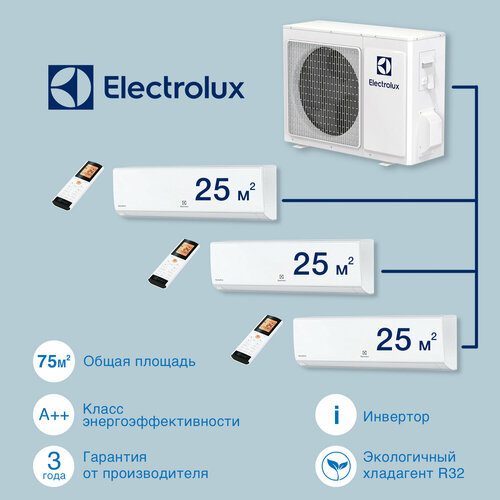 Мультисплит-система Electrolux EACO/I-24 FMI-3/N8_ERP+EACS/I-09HP FMI/N8_ERP - 3 шт.