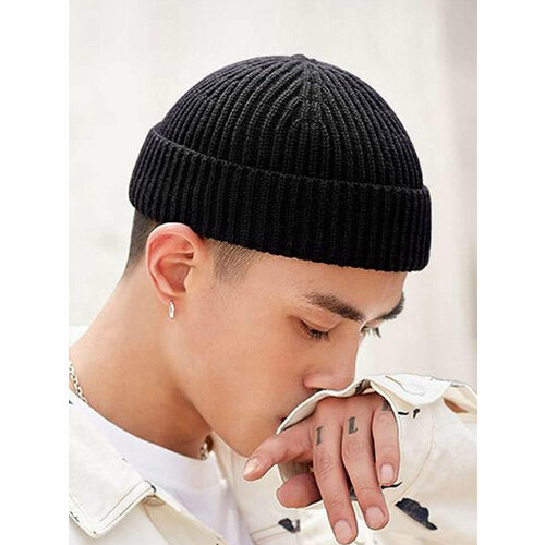 фото Шапка бини rextex, размер универсальный, черный