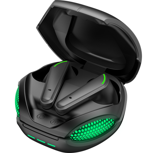 фото Игровые беспроводные наушники air termit, bt 5.3, зарядный чехол 350 мач, черный, deppa 44198