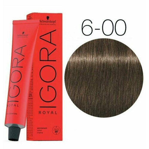 Краска для волос Игора Роял Igora Royal 6-00 темный русый натуральный экстра 60 мл