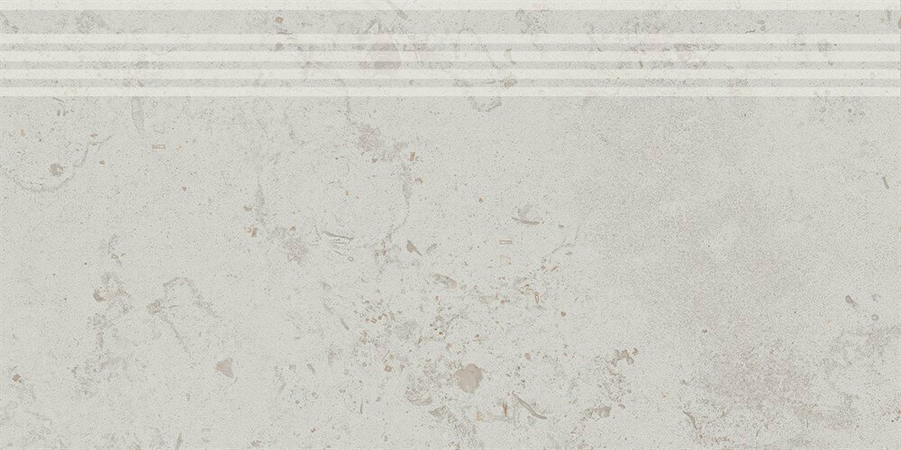 Плитка из керамогранита KERAMA MARAZZI DD205300R/GR Про Лаймстоун серый светлый натуральный обрезной. Ступень (30x60) (цена за 1 шт)