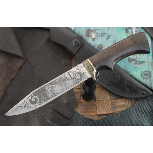 фото Мастерская семина нож лидер, сталь 95х18, гравировка, литье, рукоять венге