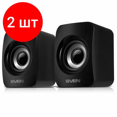 Комплект 2 шт Колонки компьютерные SVEN 130 20 6 Вт питание USB черные SV-020224 279200₽
