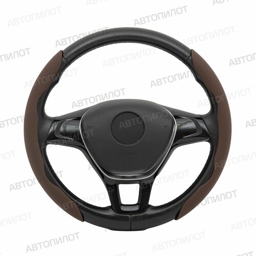Накладки на руль Ленд Ровер Дискавери (2009 - 2013) внедорожник 5 дверей / Land Rover Discovery, Экокожа (высокого качества), Темно-коричневый