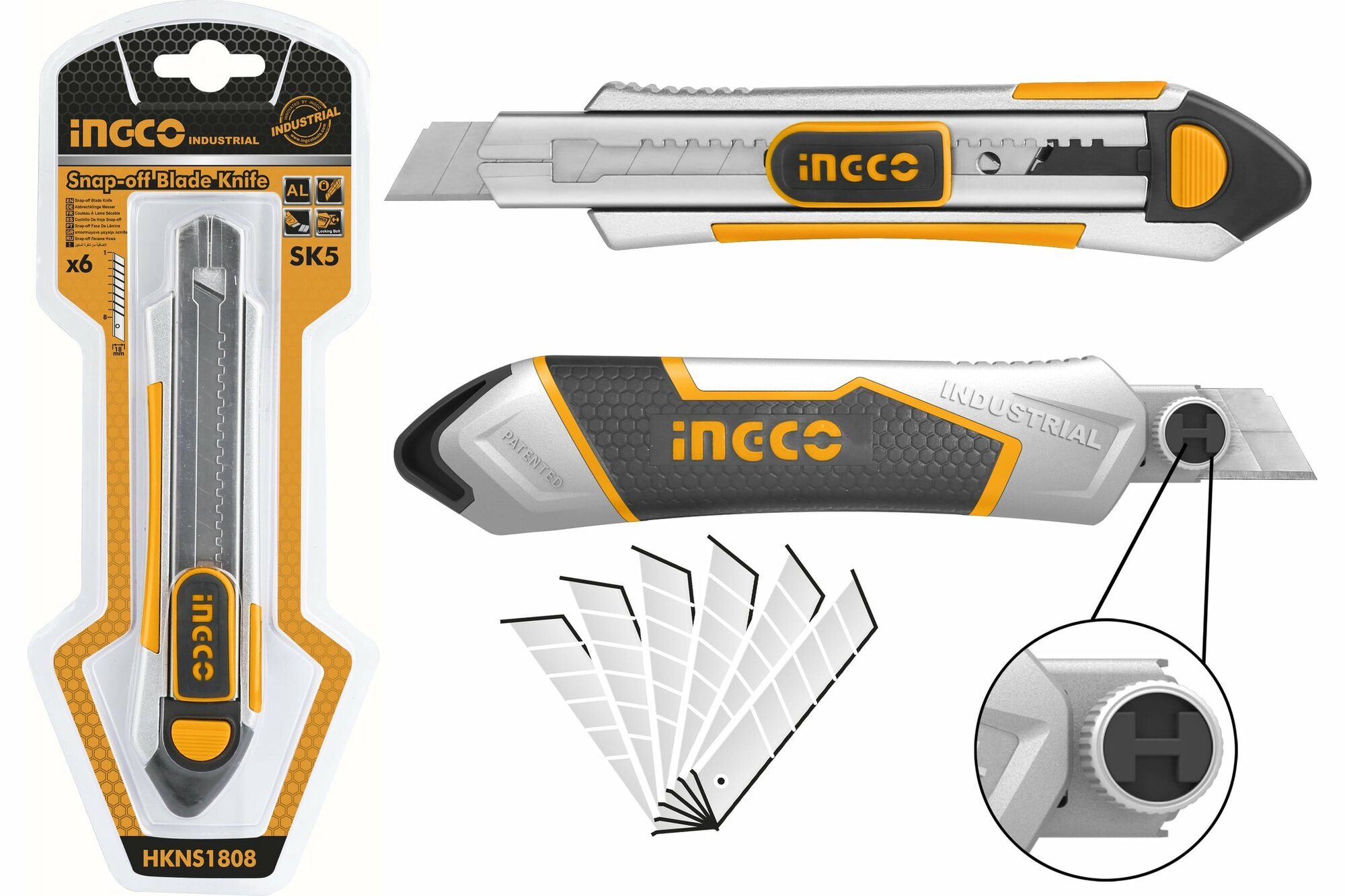фото Канцелярский нож INGCO INDUSTRIAL HKNS1808