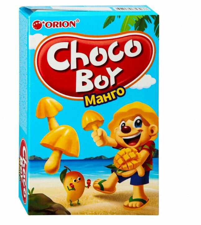 Печенье Orion Choco Boy чоко БОЙ манго 45 г х 4 штуки