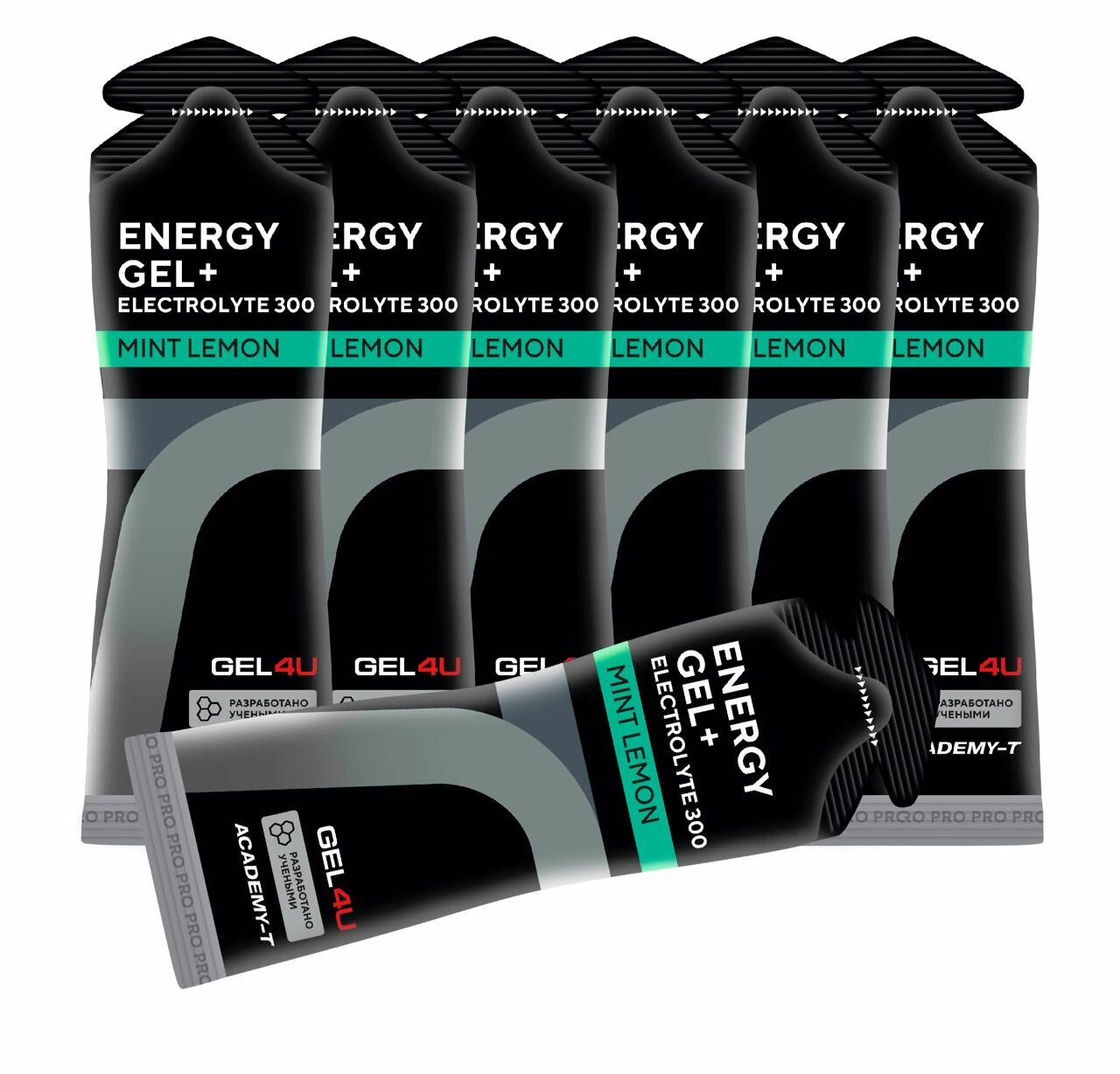 Гель питьевой GEL4U Energy Gel+electrolyte 300 7 x 60 г, Лимон и Мята