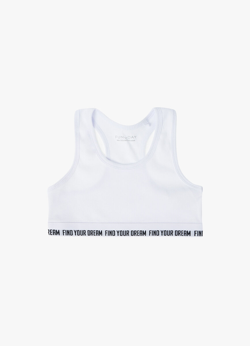 Майка детская для девочек, FUNDAY, VUG725F16-00, белый, 122-128