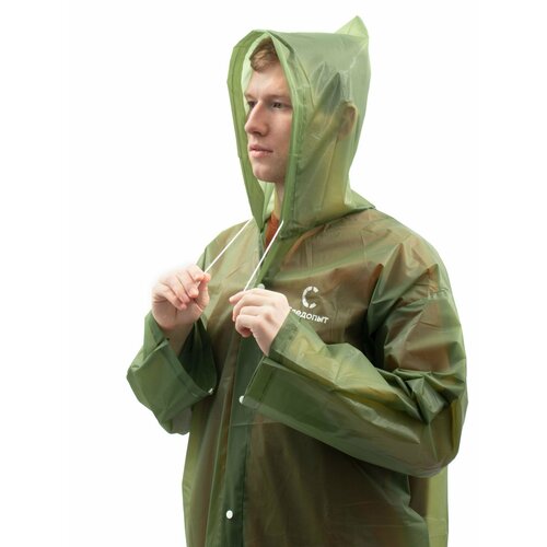 Плащ-дождевик EVA 80х131см, на кнопках, с капюшоном, р. 60-62