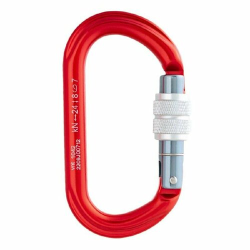 Карабин Овал с муфтой, для альпинизма и скалолазания, Красный Венто