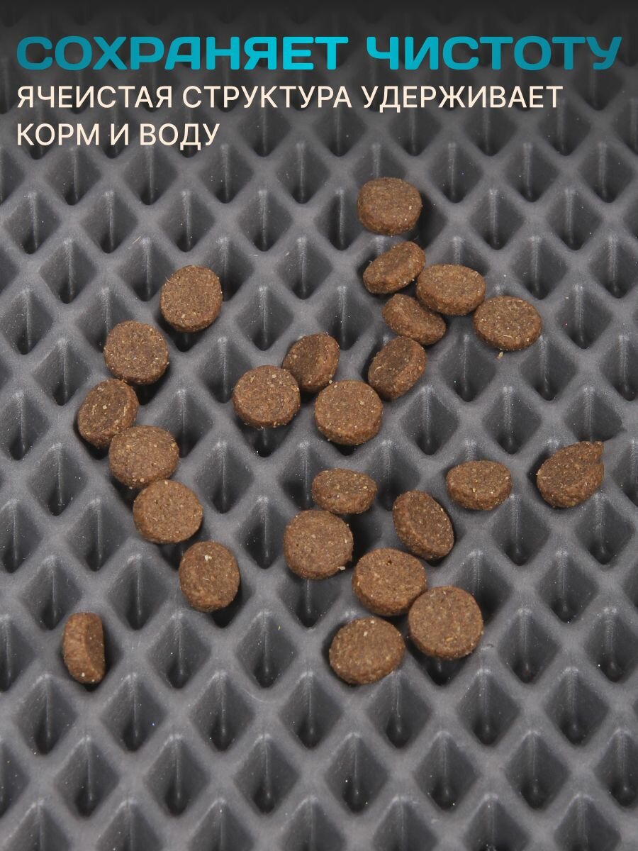 Коврик для мисок Eco Cover 30*45см, серый, материал EVA — фото 1