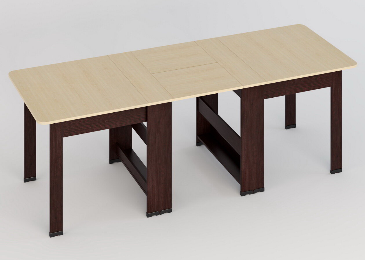 Стол-книжка СКР-17-Р (2300 мм) Венге - Дуб молочный, раскладной, обеденный, 78.8х87.0х230.0 см, россия