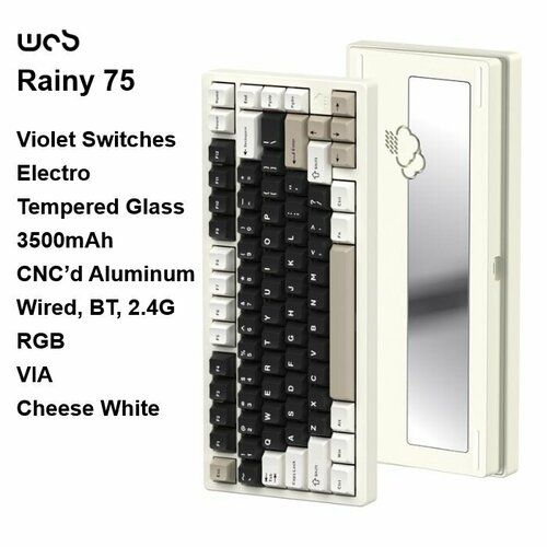 Клавиатура Rainy 75 CheeseWhiteVioletSwitchesElectro 13200₽
