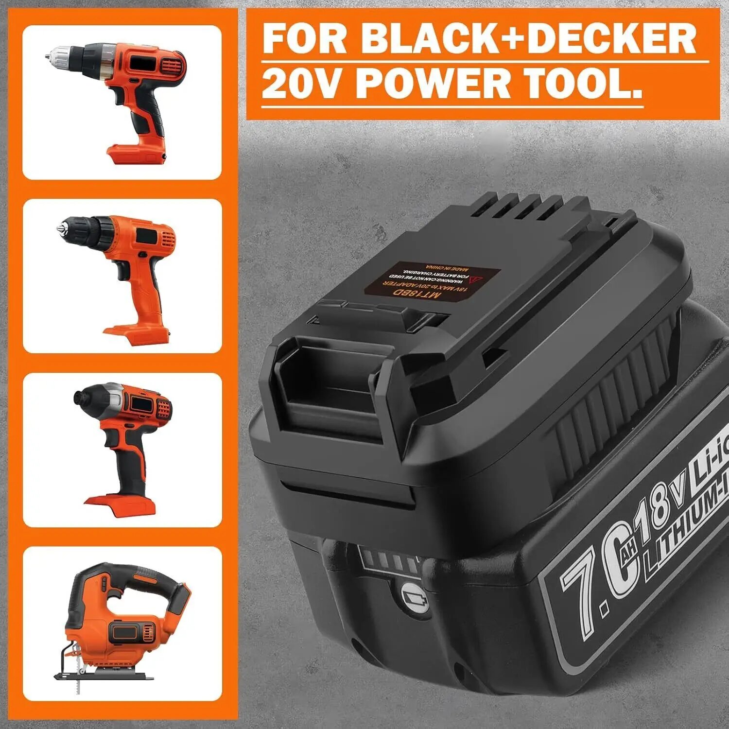 Аккумуляторный адаптер XMSJ для инструмента Black & Decker 20 В от Makita 18 В — фото 1