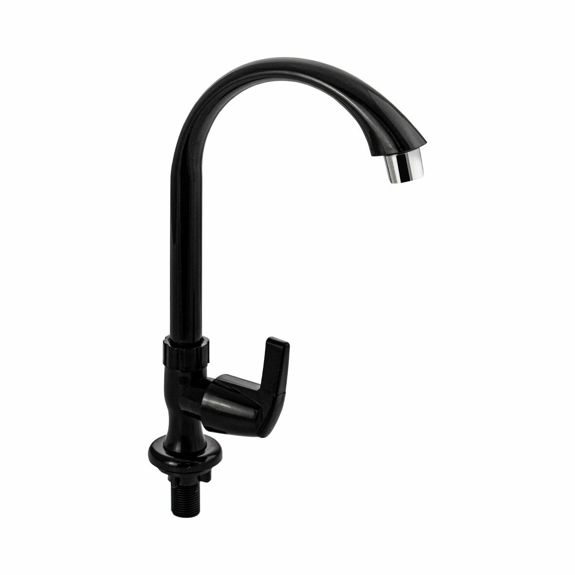 Кран на одну воду BRIMIX 6627 черный высокий металлокерамика из высокопрочного АБС пластика ручка флажок