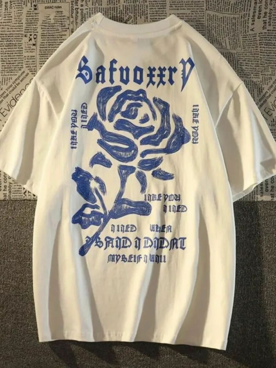 Футболка Rubi Jons  1 шт   размер 42 50  белый  синий