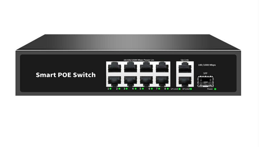 Коммутатор POE, POE 8x1000Мбит/с, Uplink 2x1000Мбит/с, 1xSFP