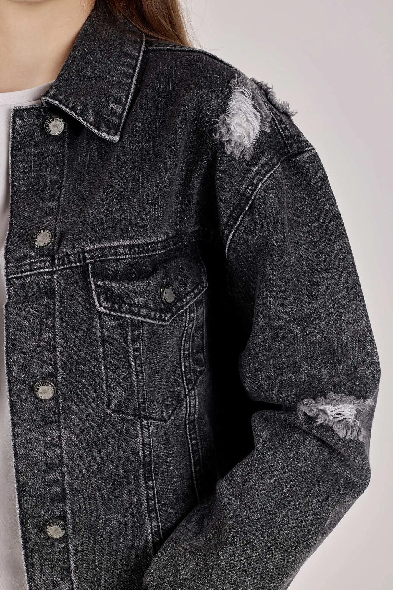 Куртка джинсовая Selfie, размер L, черный — фото 1