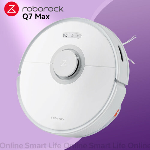 фото Roborock q7 max, мощный робот-пылесос, белый, самовысыхающая, вакуумная швабра