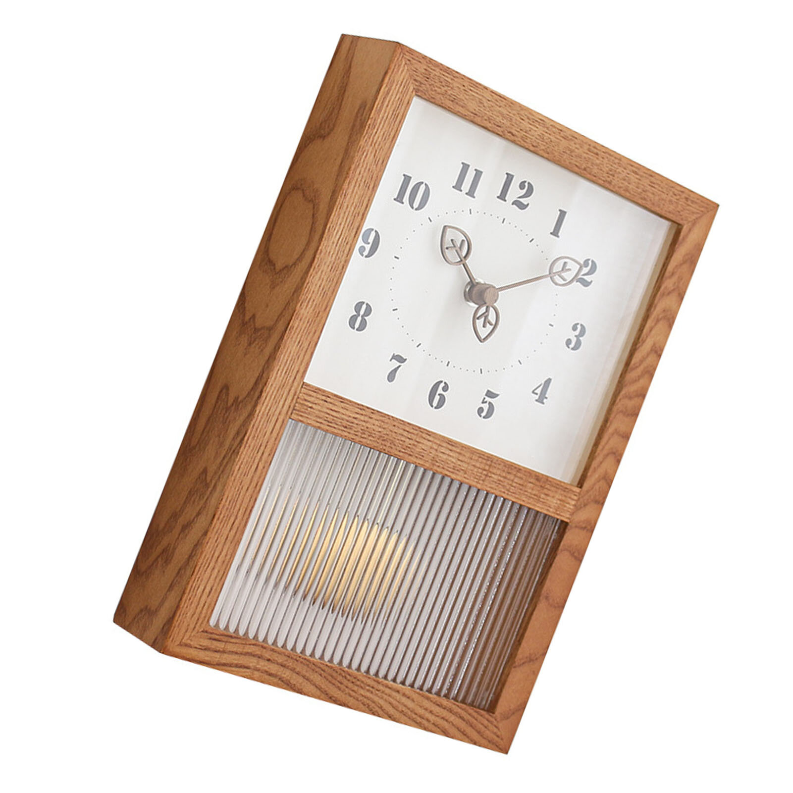 Японские ретро настенные часы из орехового дерева, стеклянные, маленькие декоративные прямоугольные настенные часы с маятником для дома, гостиной, кухни, офиса