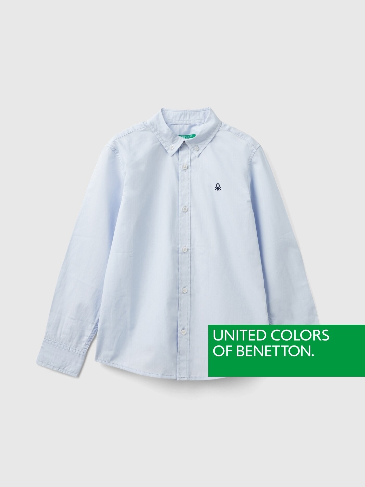 Рубашка UNITED COLORS OF BENETTON, размер KL, небесно-голубой
