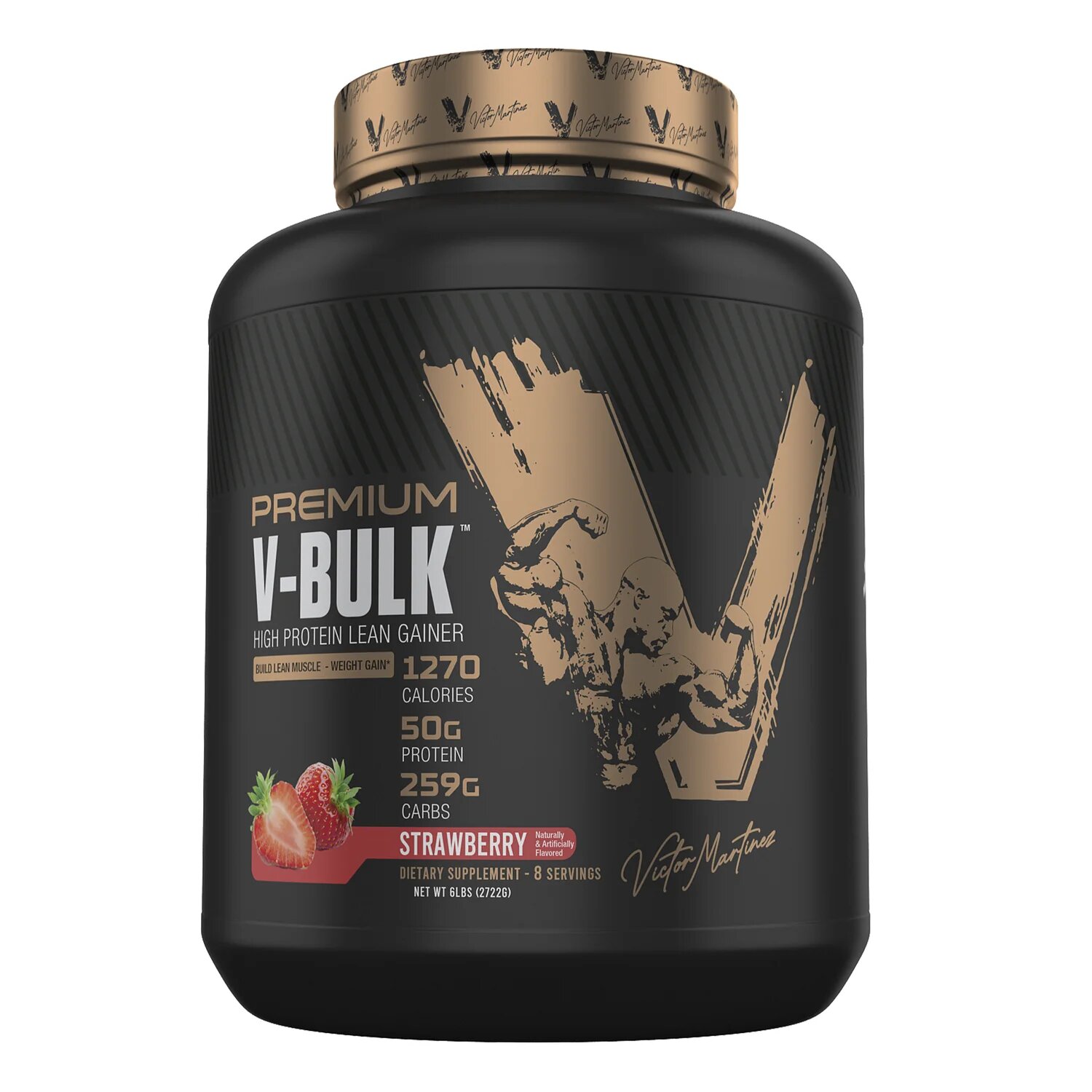 Протеин Victor Martinez Premium V-Bulk High Protein Lean Gainer, клубника, 8 порций, 2.7 кг