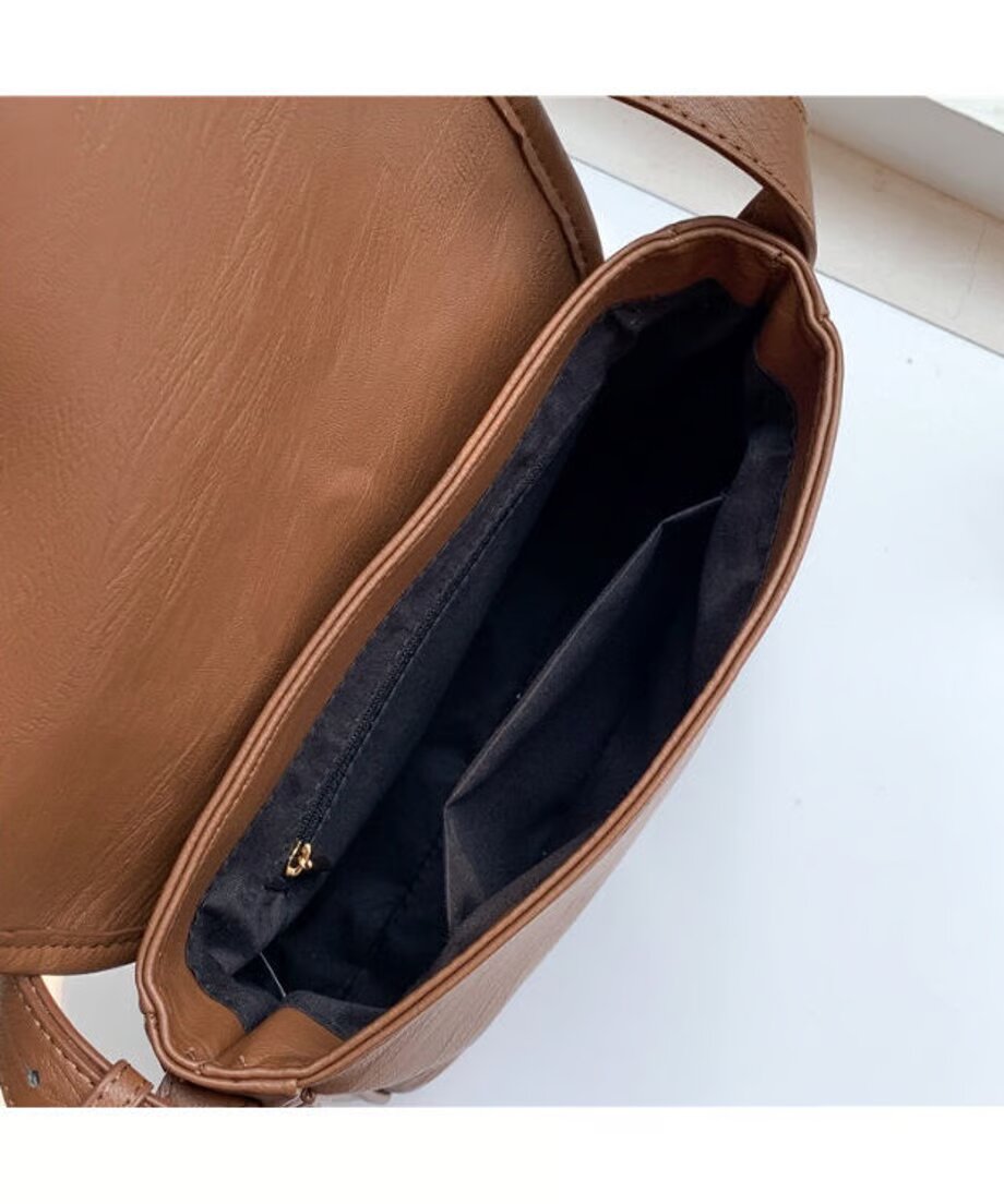 Сумка багет , фактура гладкая, коричневая азалия — фото 1