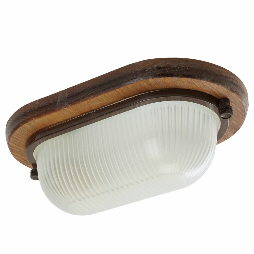 Светильник накладной IP54 220V 60Вт Е27 дерево орех овал НБО 04-60-021 11575