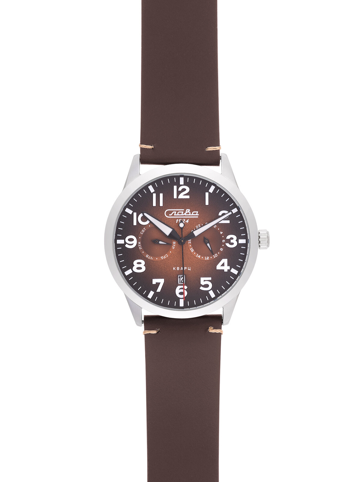 Наручные часы Слава Традиция, коричневый — фото 1
