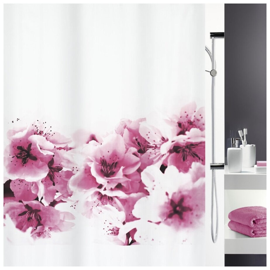 Штора для ванной Spirella Аmanda, 180х200см, полиэстер, цвет розовый