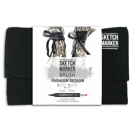 SketchMarker Набор маркеров Brush Fashion design, черный, 24 шт.