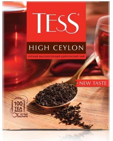 Чай Tess High Ceylon черный пакет, 100 пак/уп