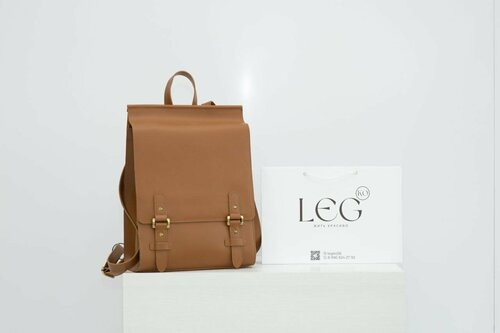 Рюкзак Galanteya, натуральная кожа, вмещает А4, внутренний карман, коричневый