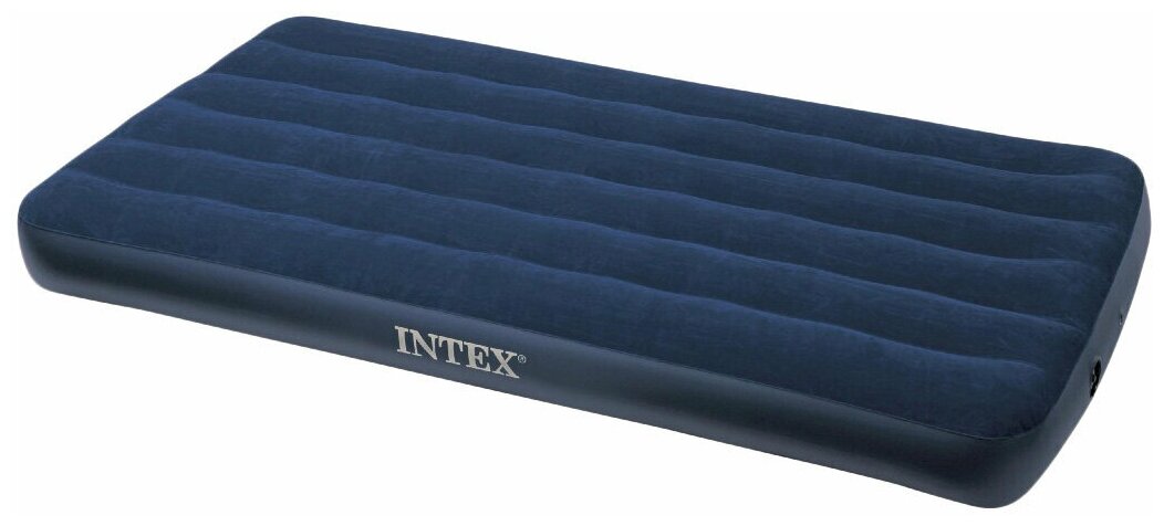Кровать Intex Classic Downy 99*191*22см флок, синий 68757