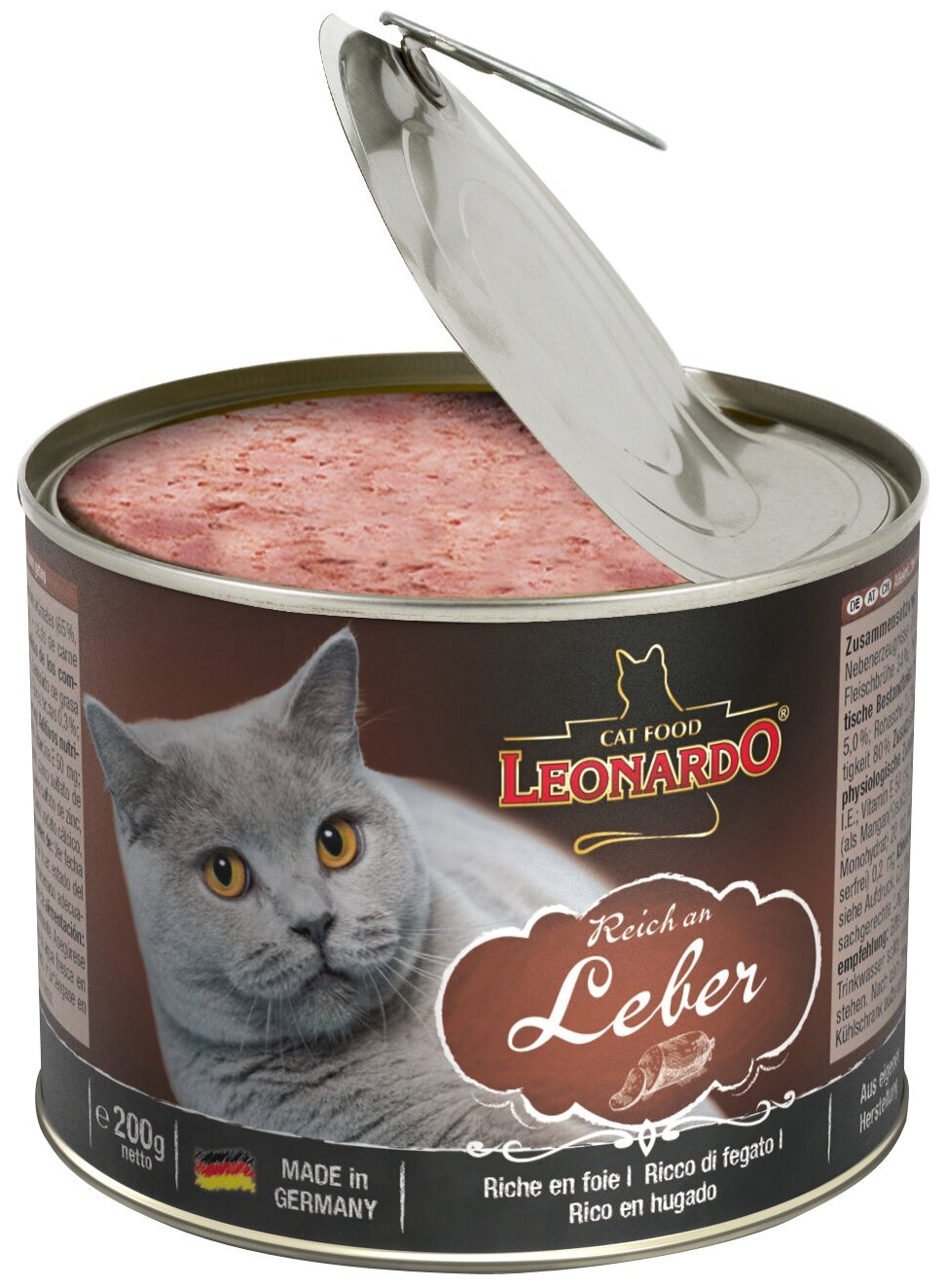Консервы LEONARDO для кошек с Печенью 200г - фотография № 1