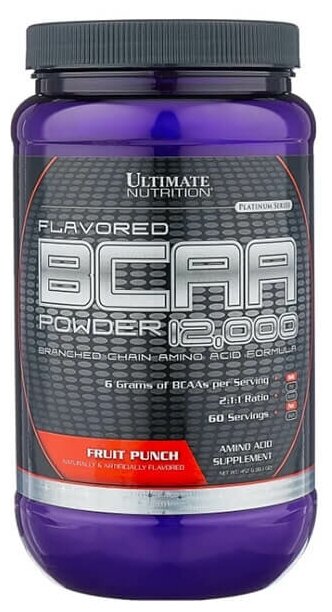 BCAA Ultimate Nutrition BCAA Powder 12000 (457 gr) фруктовый пунш