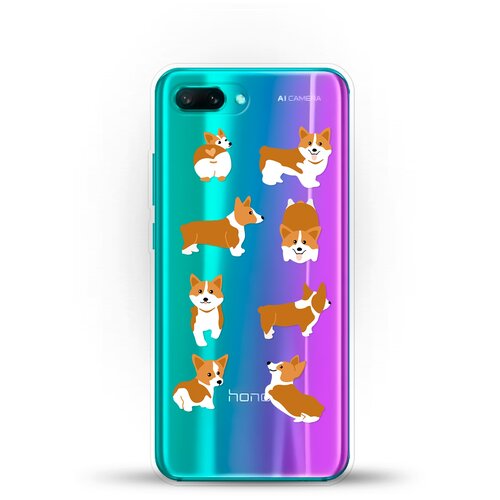 фото Силиконовый чехол 8 корги на honor 10 andy & paul