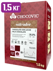 Шоколад молочный Salvador 35% Chocovic (Чоковик) каллеты, 1,5 кг, CHM-T1CHVC-69B