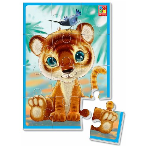 Пазл Vladi Toys Тигренок (VT1103-56), 12 дет. пазл vladi toys слоник и зебрик vt3208 08 7 дет 15х18х0 5 см