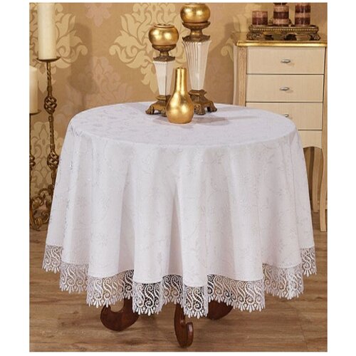 фото Скатерть do & co с гипюром 8526, 160 см, белый